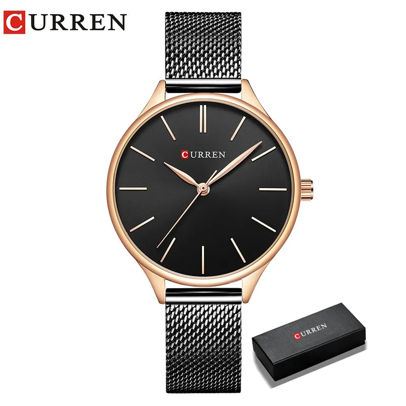 CURREN Reloj de pulsera de cuarzo para mujer