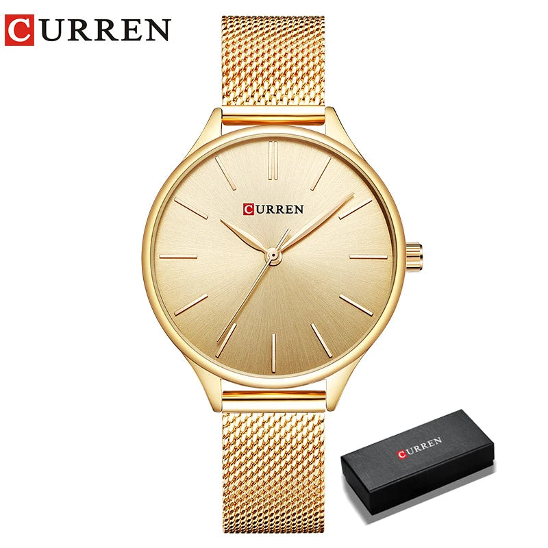 CURREN Reloj de pulsera de cuarzo para mujer