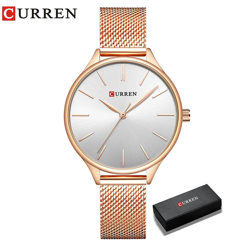 CURREN Reloj de pulsera de cuarzo para mujer