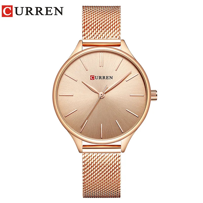 CURREN Reloj de pulsera de cuarzo para mujer