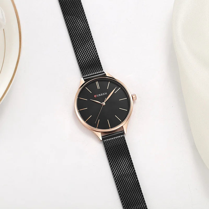 CURREN Reloj de pulsera de cuarzo para mujer