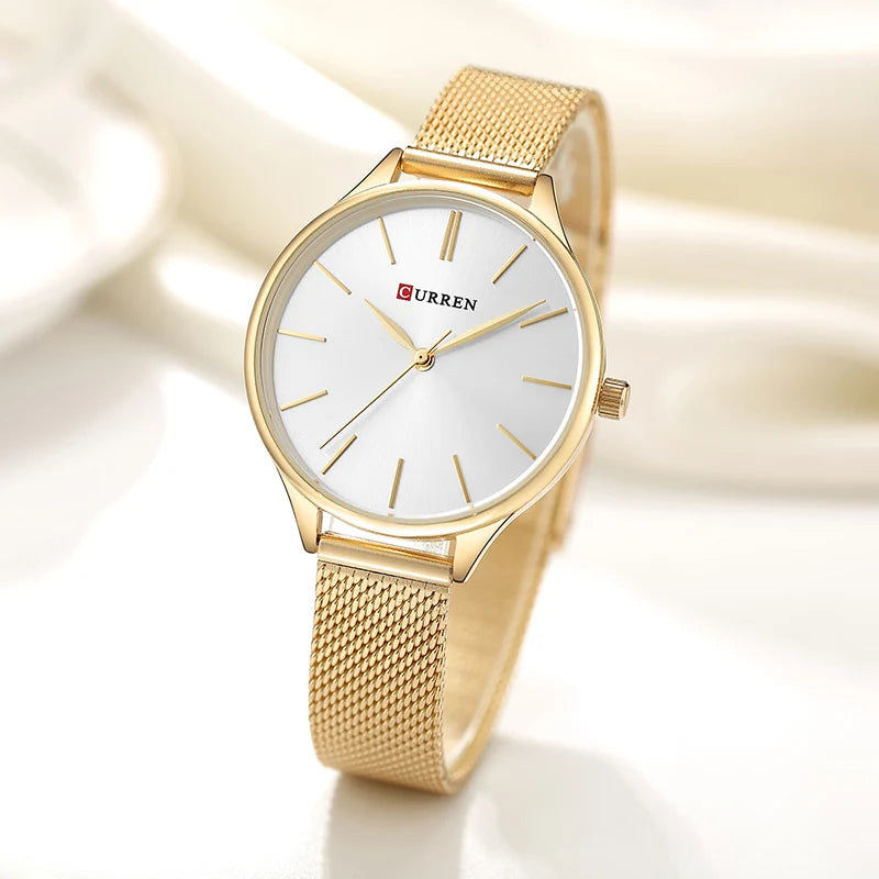 CURREN Reloj de pulsera de cuarzo para mujer