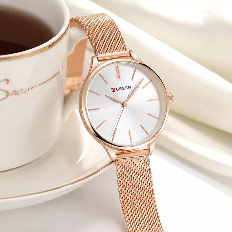 CURREN Reloj de pulsera de cuarzo para mujer