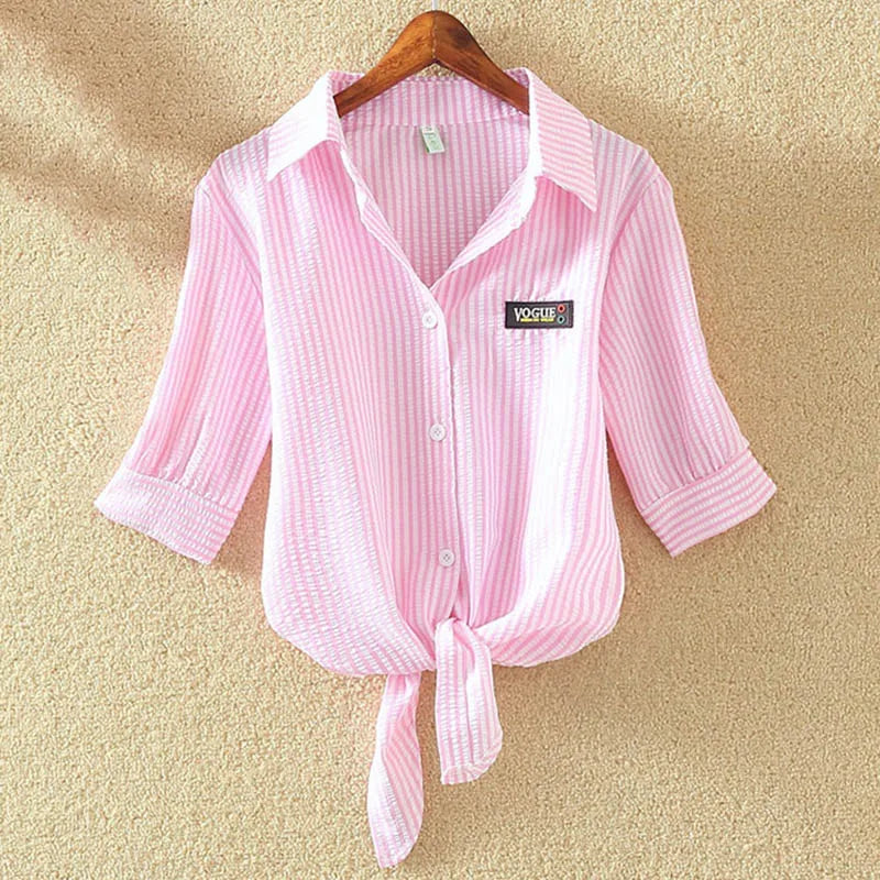 Blusa de algodón blanca de verano para mujer