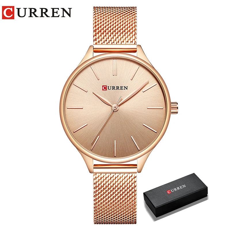 CURREN Reloj de pulsera de cuarzo para mujer