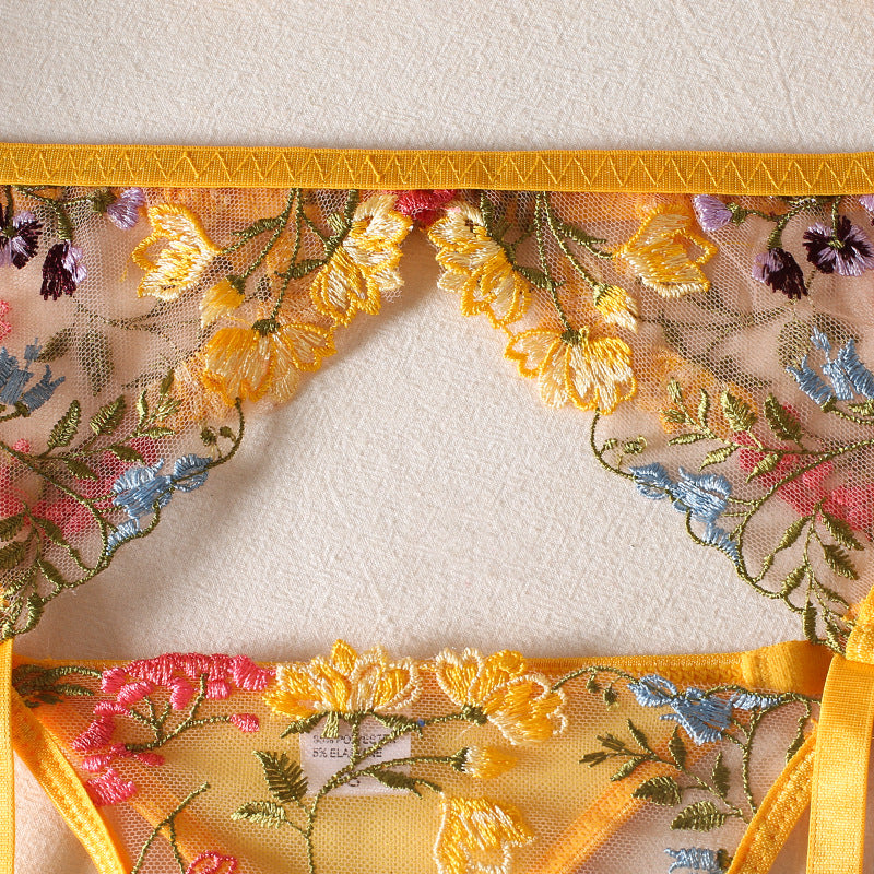 Conjunto 3 piezas encaje floral