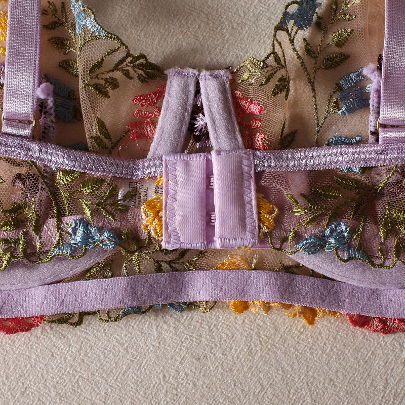 Conjunto 3 piezas encaje floral