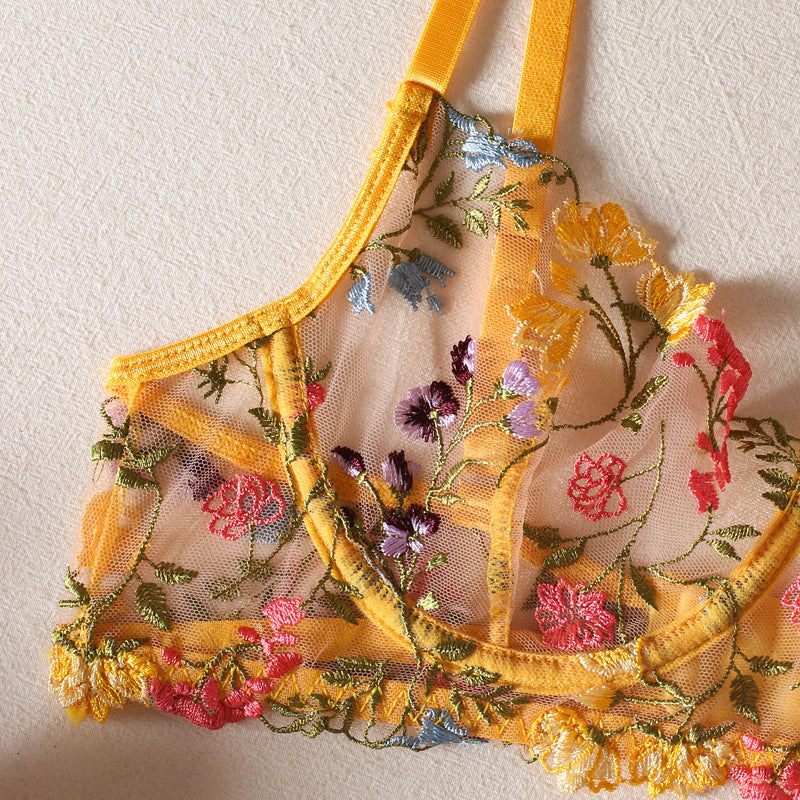 Conjunto 3 piezas encaje floral