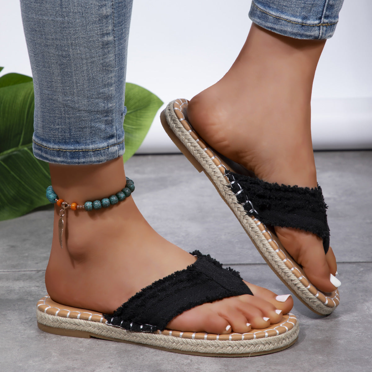 Sandalias planas de tiras de verano