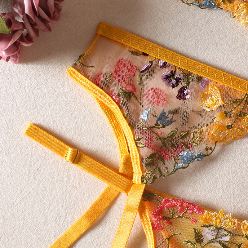 Conjunto 3 piezas encaje floral