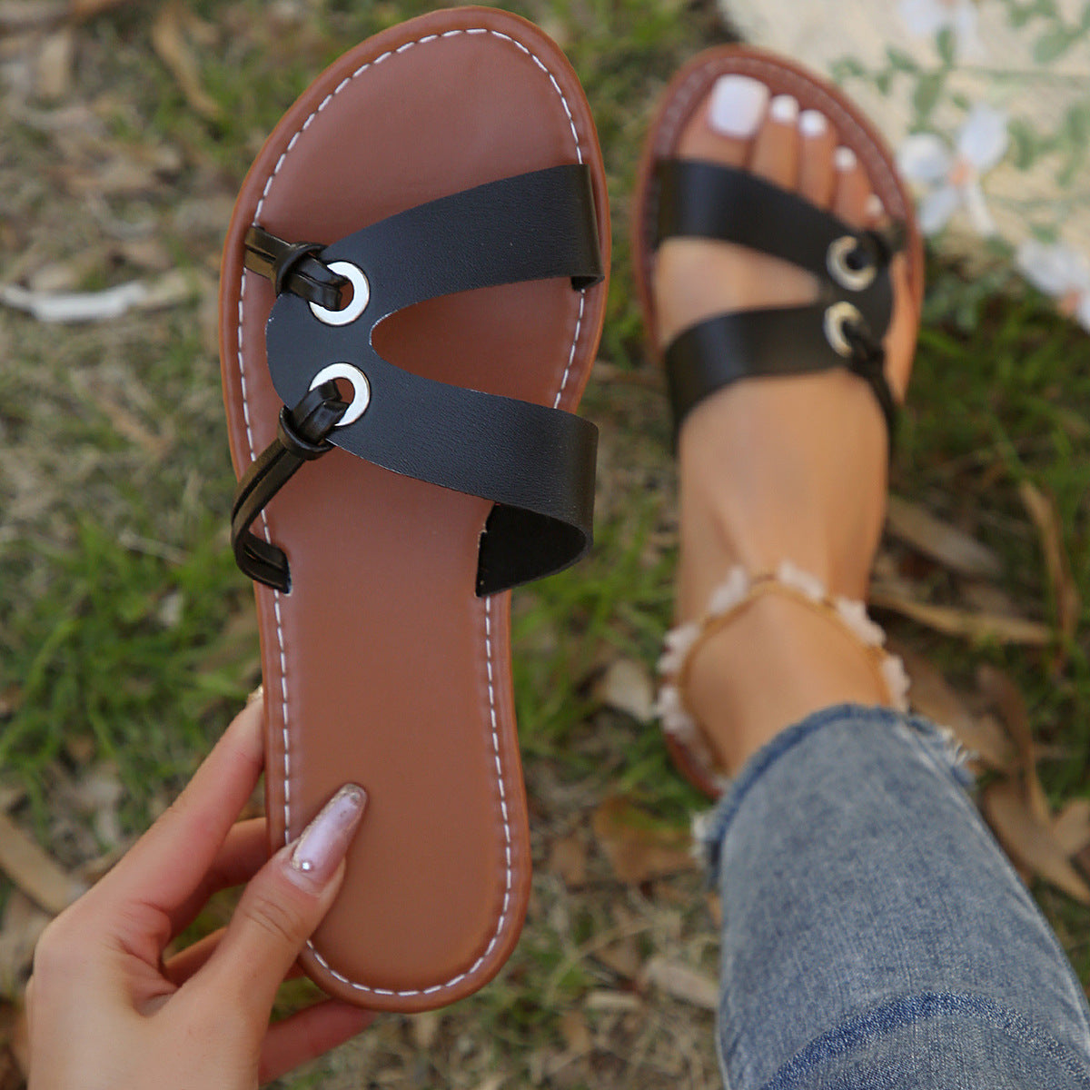 Sandalias de dos nudos