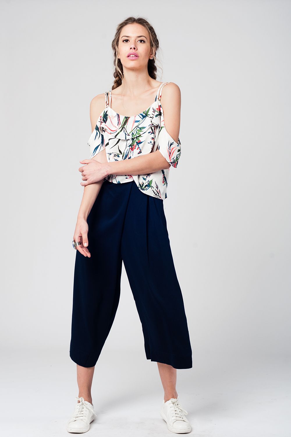 Top hombros descubiertos estampados