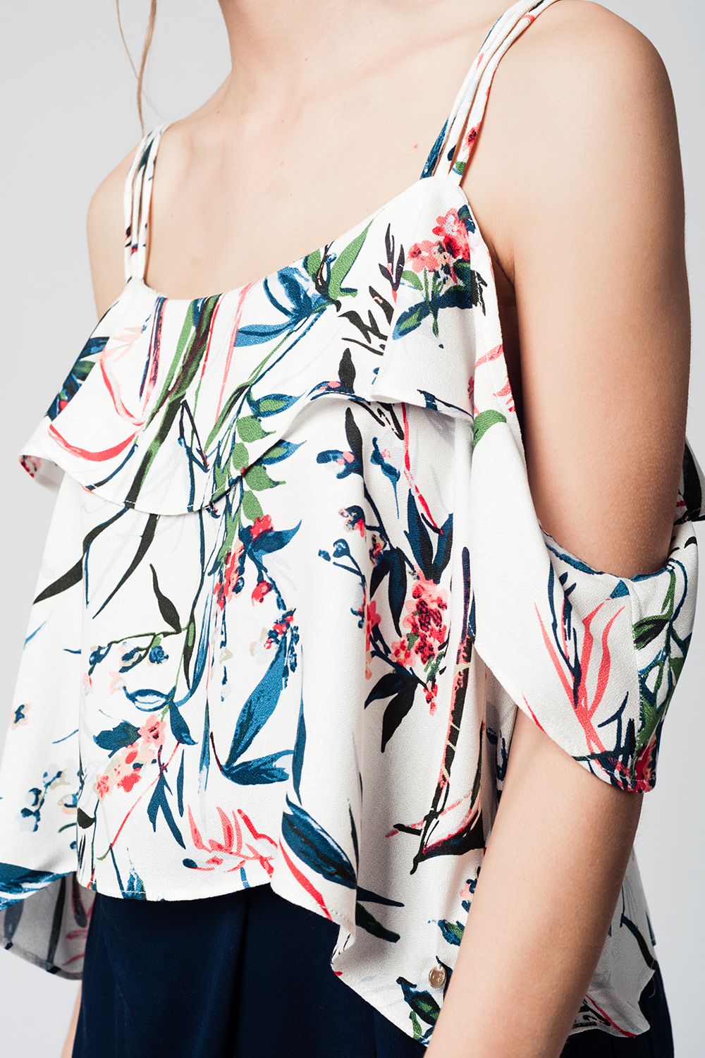 Top hombros descubiertos estampados