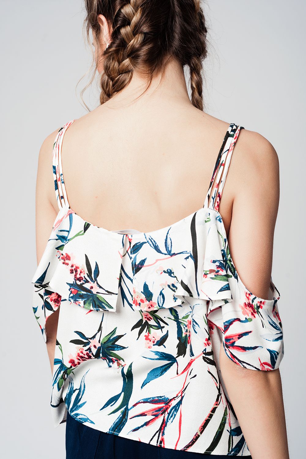 Top hombros descubiertos estampados
